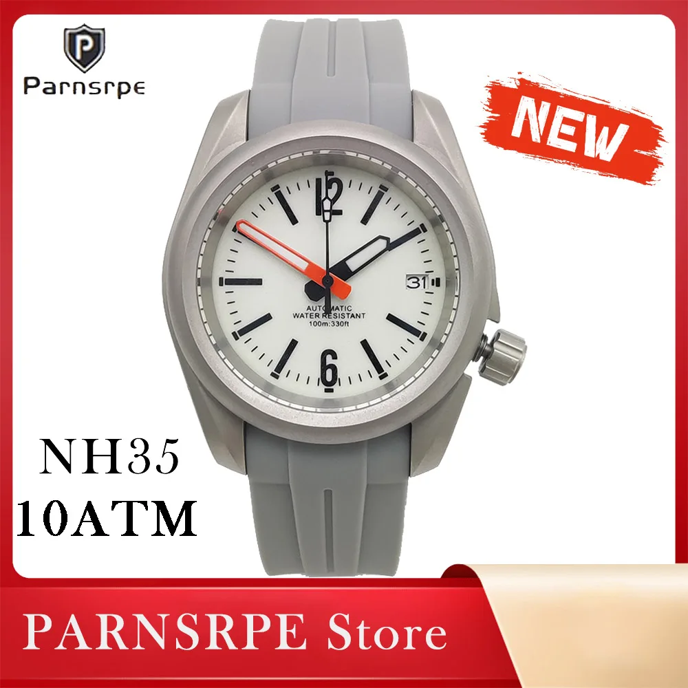 2025 Neue NH35 Automatik 38 mm Vintage mechanische Automatik Herrenuhr 10ATM wasserdichtes Saphirglas sandgestrahltes Gehäuse 3,8 Krone Image