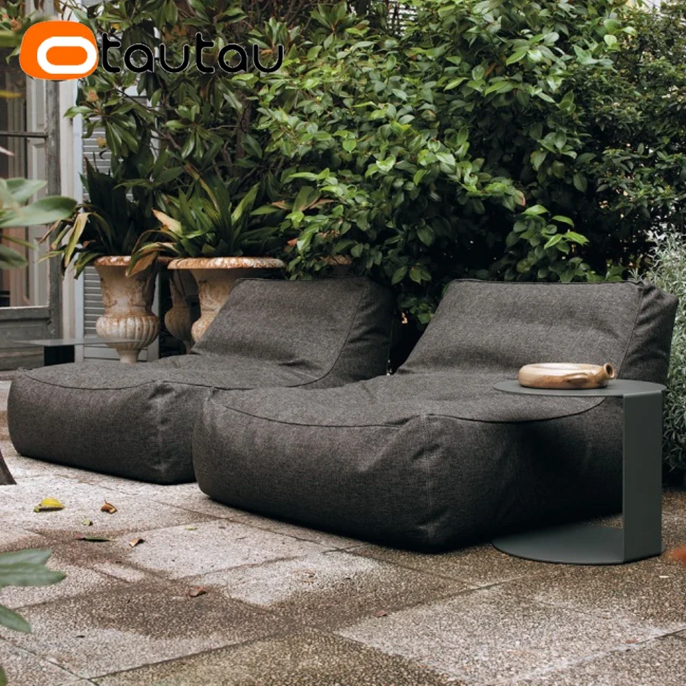 Otautau Baumwolle Leinen Outdoor Sitzsack Liege Abdeckung ohne Füllstoff Garten Strand Pool Seite Schlafs ofa Hocker Salon sf190