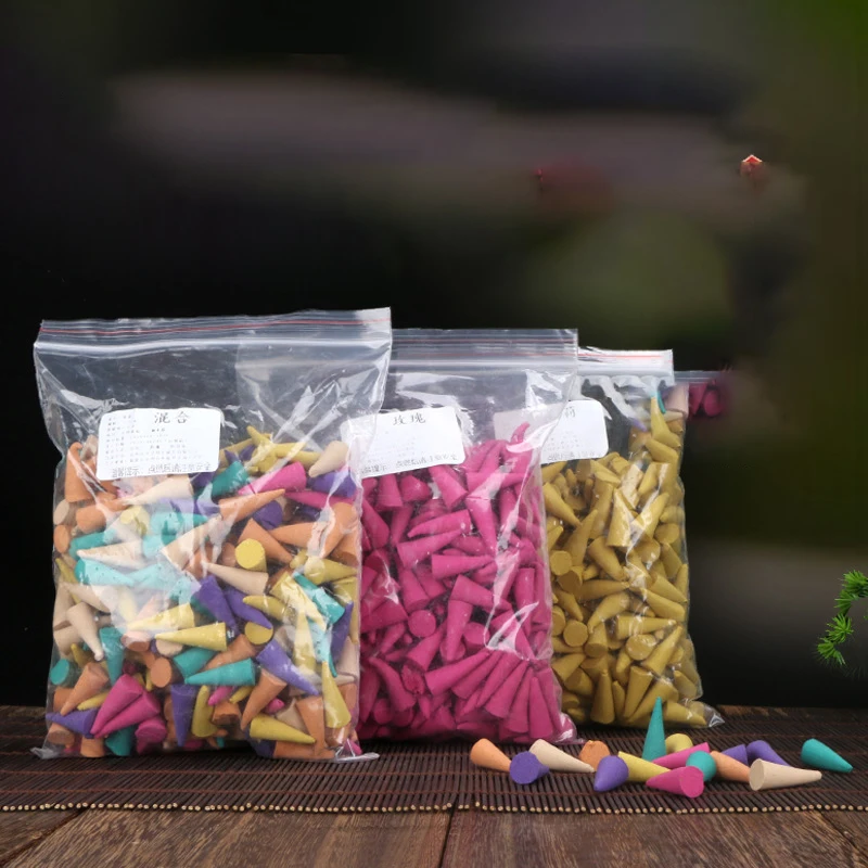 30 Stück natürliche Räucherkegel, gemischter Geschmack, Rückfluss, Räucherstäbchen, Blumen, Lavendel, Sandelholz, Yoga, Meditation, Teestube, Heimdekoration Image