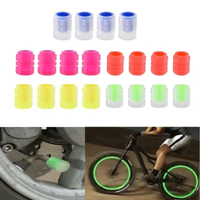 4/8pcs Bicycle Luminous Valve Caps MTB Road Bike Tires Wheel Rims Rod Covers General Motorcycles Vacuum Tire Dust Caps Valve Cap