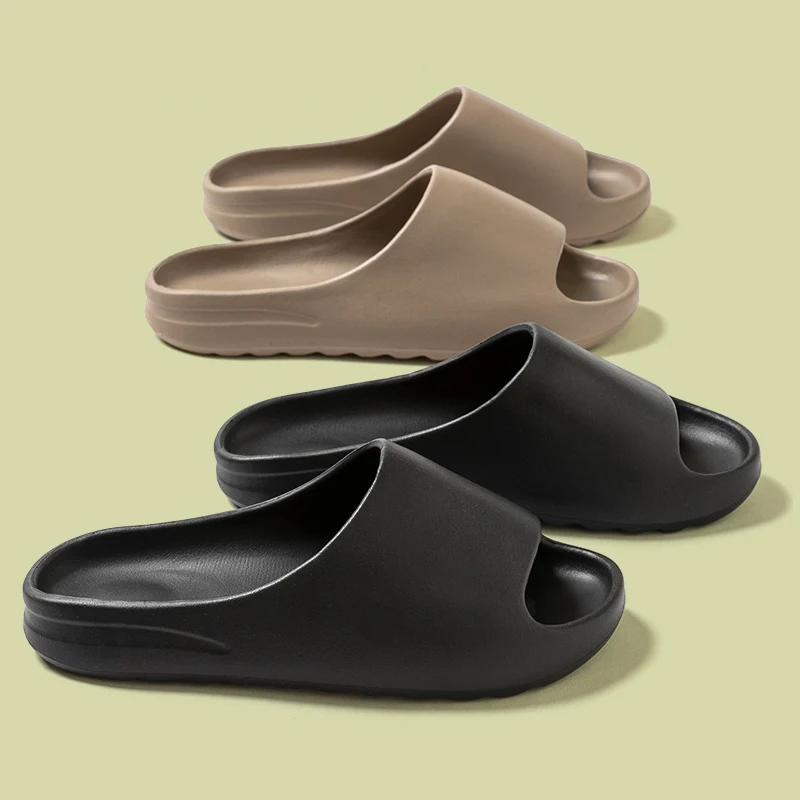 Sommer Hausschuhe Frauen Männer EVA Weichen Dicken Boden Indoor Outdoor Hause Rutschen Sandalen Licht Strand Schuhe Männliche Hausschuhe Flip-Flops Image