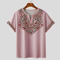 Per uomo Stampa bandana Maglietta Manica Corta maglietta Stampa 3D Scollo a V Camicia Designer Boho Vacanza Quotidiano Blu chiaro Rosa Grigio Estate Primavera Abbigliamento Normale S M L XL XXL XXXL