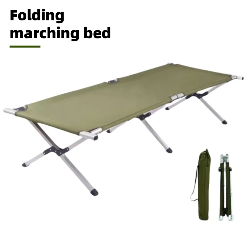 Outdoor Camping Cot Ultraleicht Tragbare Aluminium Legierung Bett Klapp Schlafen Bett bivouac Wandern Picknick Doppel Hocker Camping Bett Image
