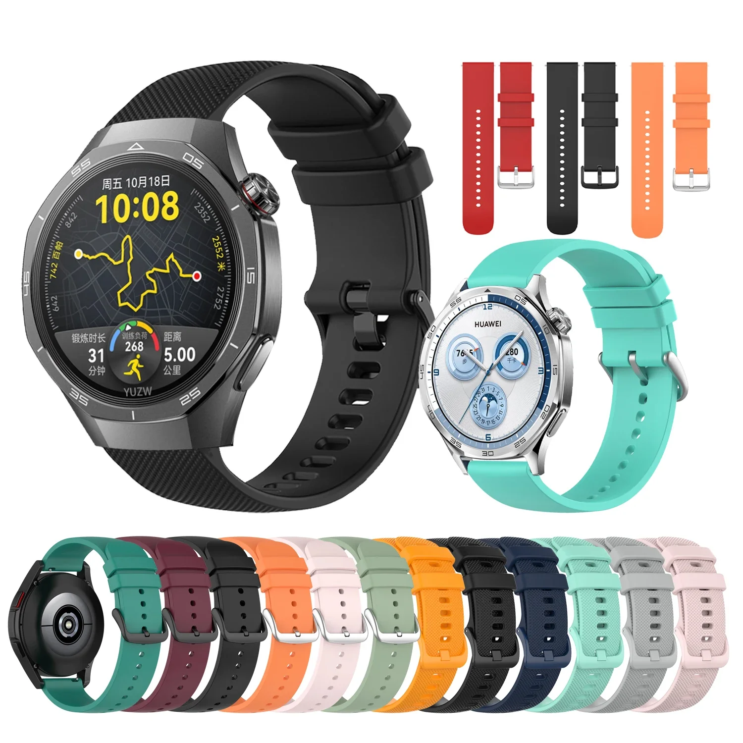 Silikon 22 20 mm Uhrenarmband für HUAWEI WATCH GT 5 4 Pro 46 mm Band GT3 SE 2 42 mm HONOR Magic Watch4 GS 3 Pro SE Armband Correa Image