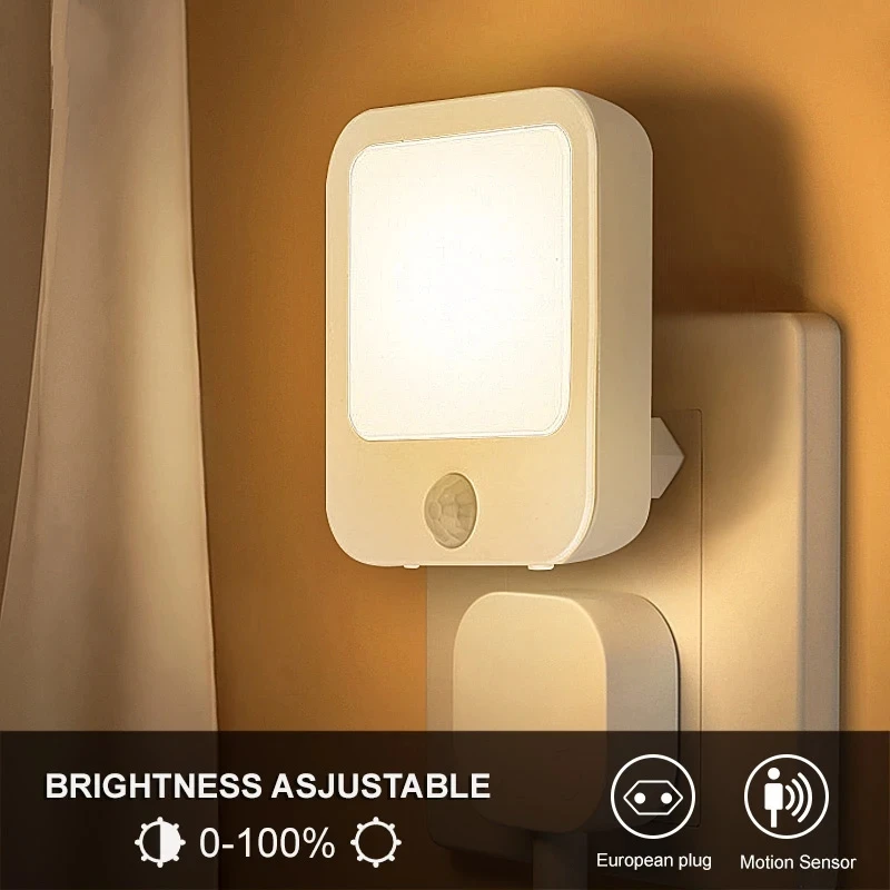 Nachtlicht Motion Sensor LED Licht EU/Us-stecker Lampen Kinder Nachtlicht Drahtlose Nacht Lampe Für Nachttisch schlafzimmer Nacht