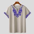Per uomo Stampa bandana Maglietta Manica Corta maglietta Stampa 3D Scollo a V Camicia Designer Boho Vacanza Quotidiano Rosa Cachi Estate Primavera Abbigliamento Normale S M L XL XXL XXXL