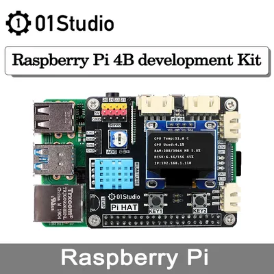 01Studio Raspberry Pi 4 4B Development Programming Board Kit Python Linux Artificial Intelligence