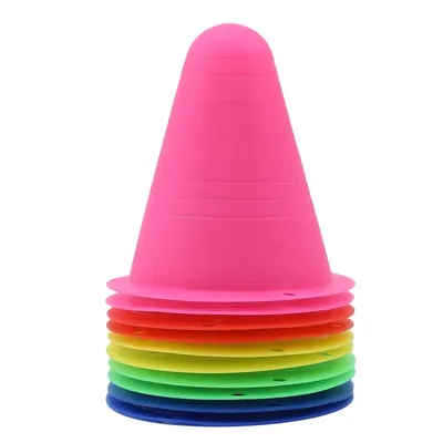 10Pcs/Set Skate Marker Training Road Cones Roller Football Soccer Rugby Soft Tower Skating Obstacle
