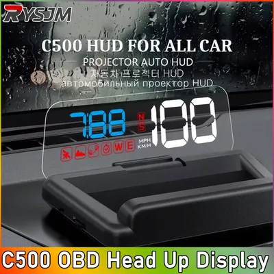 C500 OBD2 HUD With Mirror Projection Digital Head-Up Display Car Speed KM/H MPH Projector On-Board