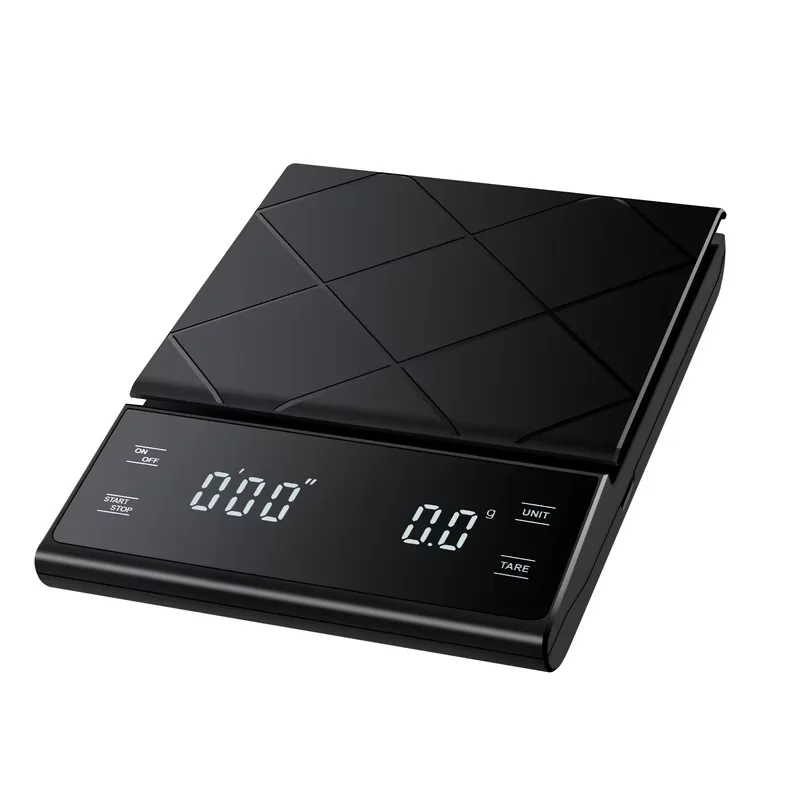 Bilancia elettronica per caffè intelligente Bilancia LCD con temporizzazione digitale ad alta precisione Bilancia per caffè da 3 kg/0,1 g Bilancia per misurazione del peso per la cucina