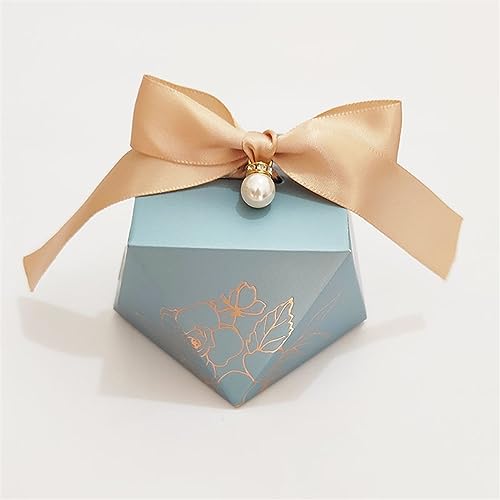 Gift Bags For Presents Gift Box Diamond Shape Paper Candy Boxes Chocolate Packaging Box Wedding Favors for Guests Baby Shower Birthday Party Party Bags For Kids Party(Gold,50 PCS)