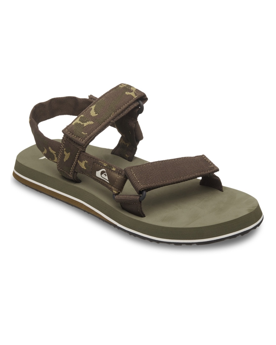 Sandale QUIKSILVER "Monkey Caged", Herren, Gr. 13(46), grün (camo), Obermaterial: Textil [Chemiefaser] / Außensohle: Gummi, Schuhe Sandale