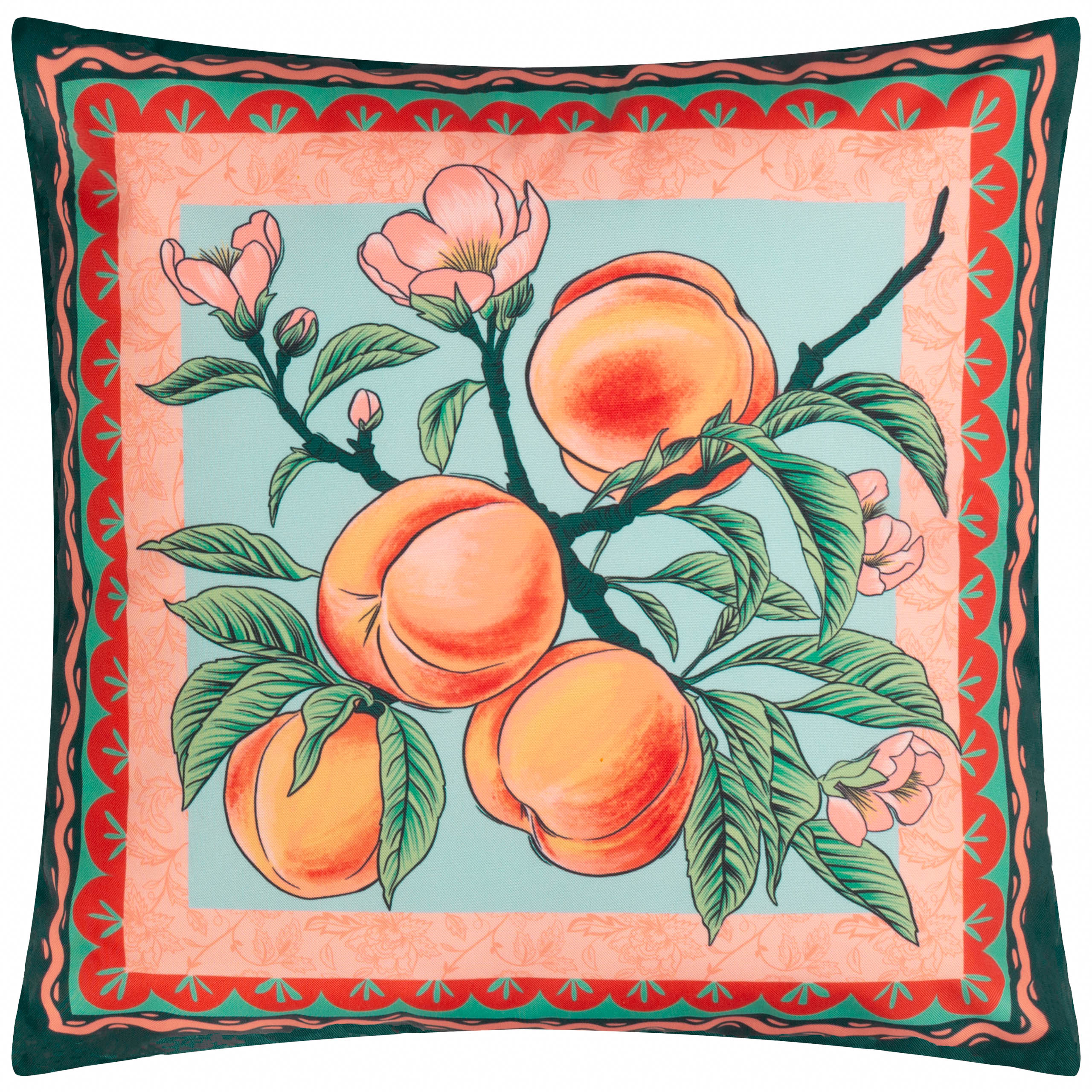 furn. Anemone Peaches Printed Outdoor Cushion Cover - Multicolour - Size 45 cm x 45 cm | furn. Sale | Discount Designer Brands