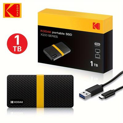 TEMU Kodak External Ssd Hard 1tb Usb3.1 Portable Ssd 128gb 256b 512gb 1tb For Laptops Smartphone Ps4