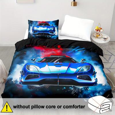 TEMU 2/3pcs Duvet Cover Set, Soft And Comfortable, Twin Bedding Set For Boys, Cars Twin Bedding Set, Car Bed For Boys, Racecar Bed For Boys Image