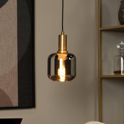 Lucide Pendelleuchte Joanet, Ø 16 cm, 1-flammig, Glas, rauchgrau Image
