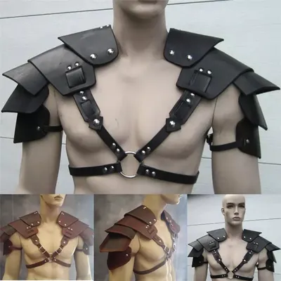 Mittelalterlicher Krieger Schulter Cosplay Kostüm Rüstung Gladiator Samurai Ritter Pauldrons Gothic Steampunk Halloween Dress Up Image
