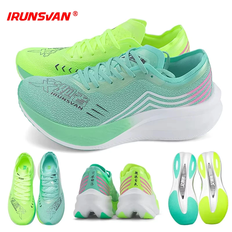 IRUNSVAN Professionelle Laufschuhe Mann Nylon Carbon Platte Athletic Training Sport Schuhe Im Freien Nicht-slip Original Turnschuhe Image