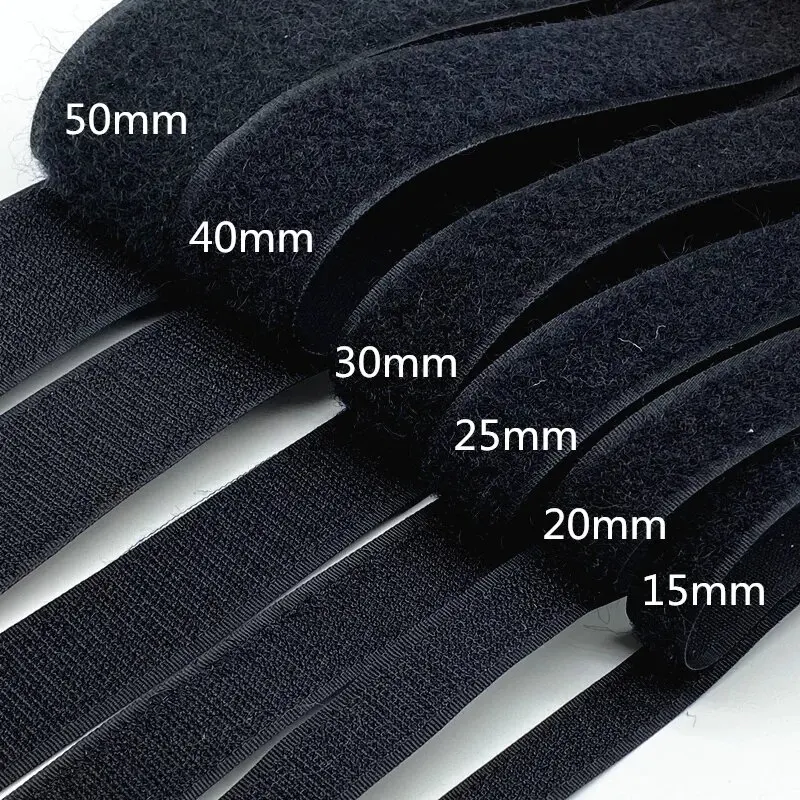 10 m/Paar Klettband, Nylon, robuste Klebestreifen, wiederverwendbare Verschluss-Rollenstreifen, zum Nähen, selbstklebendes Klettband, 20–50 mm Image