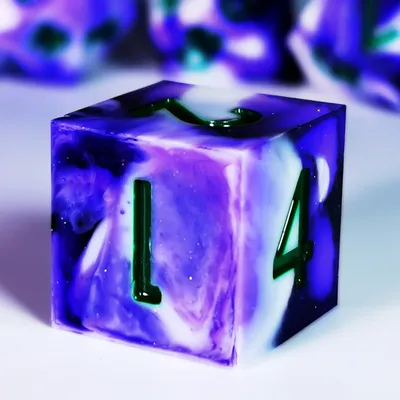 Lila Harz-DnD-Würfelset – 7-teiliges polyedrisches Würfelset für D&D-, Dungeons and Image