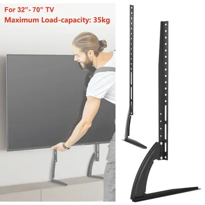 TV-Ständerbeine 55'' 65'' Universal für 32-70 Zoll LCD-Fernseher Tischfußhalterung Schwarz