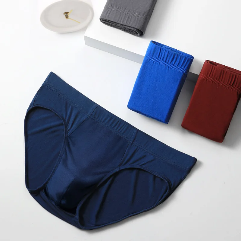 3er-Pack Herren-Slips in Übergröße, Unterwäsche für Herren, Sommer, dünne Hosen, Jugend, Sex, bequeme und atmungsaktive Shorts für Herren Image