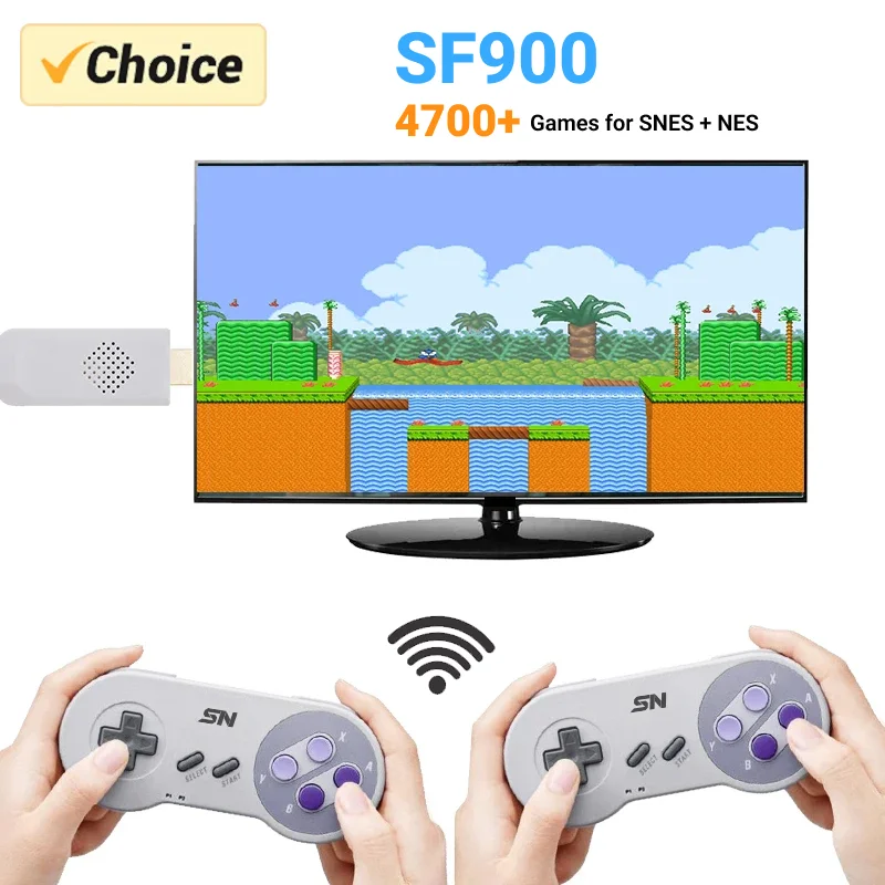 SF900 Consola for Super Nintendo 16 Bit Game Stick 5000 Retro Games HD Video Game Consoles for NES SNES Wireless Controller