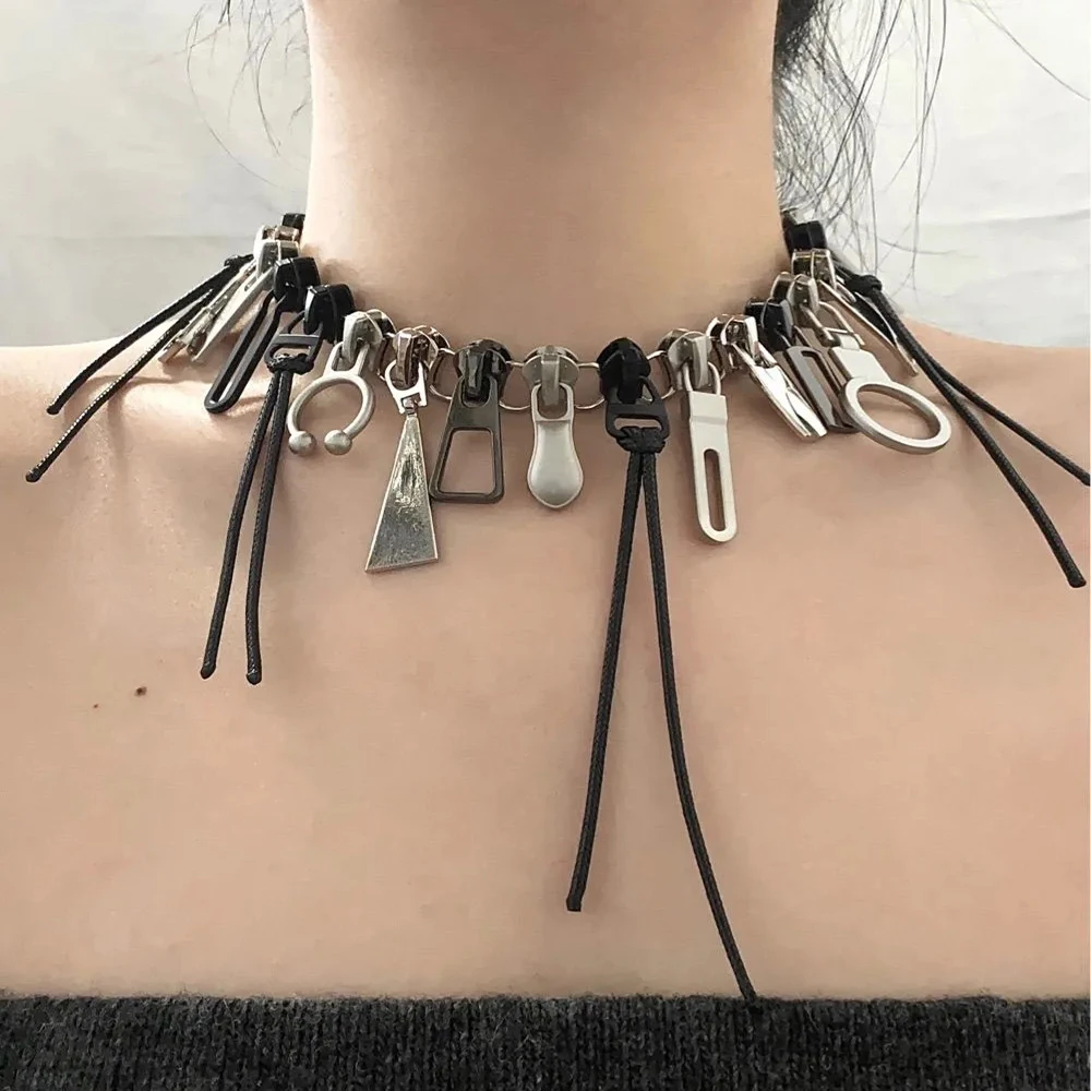 Stylish Zipper Necklaces Punk Men