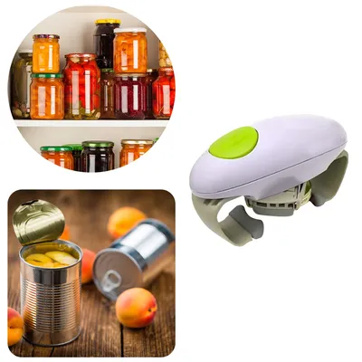 Electric Can Bottle Lid Opener Battery Operated One-Button Automatic Bottle Cap Opener Handheld Jar