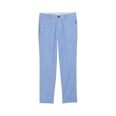 TOM TAILOR Herren Regular Chino Hose mit Leinenanteil, blau, Meliert, Gr. 31/32