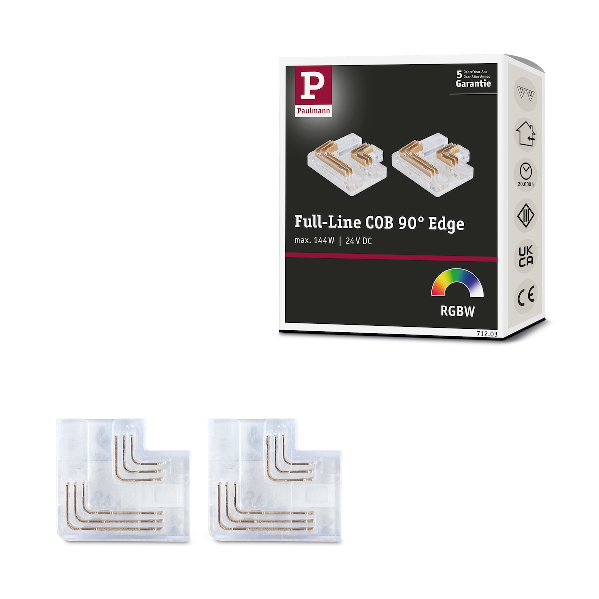 Paulmann MaxLED Zubehör LED Strip 2er-Set Ecke 90 ° 2er-Set RGBW max. 144W RGBW 71203 Image