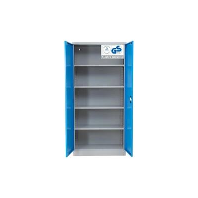 PROREGAL Stahlschrank BEE mit 5 verzinkten Fachböden | HxBxT 195x92x42cm | Grau-Hellblau | Werkstattschrank Werkzeugschrank Aktenschrank Image