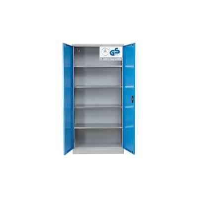 PROREGAL Stahlschrank BEE mit 9 lackierten Fachböden | HxBxT 195x92x60cm | Grau-Hellblau | Werkstattschrank Werkzeugschrank Aktenschrank Image