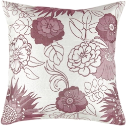 Arsvita Kissenhülle Blumenmuster 40x40cm Silbergrau - Bordaux Image