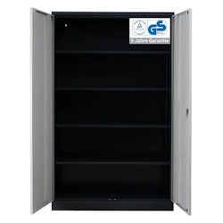 PROREGAL Stahlschrank BEE mit 10 lackierten Fachböden | HxBxT 195x92x60cm | Anthrazit-Grau | Werkstattschrank Werkzeugschrank Aktenschrank Image