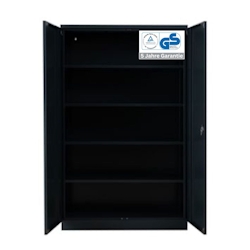 PROREGAL Stahlschrank BEE mit 6 lackierten Fachböden | HxBxT 195x120x42cm | Anthrazit-Anthrazit | Werkstattschrank Werkzeugschrank Aktenschrank Image