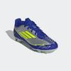 Fußballschuh ADIDAS PERFORMANCE "F50 CLUB MESSI KIDS FG/MG", Gr. 37, silber metallic, solar gelb, lucid blau, Synthetik, sportlich, Schuhe, für Rasenplätze