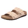 Pantolette ROHDE "Rodigo", Damen, Gr. 42, beige (sand), Nubukleder, klassisch, Schuhe, Keilabsatz, Sommerschuh, Hausschuh mit komfortablem Softfußbett