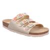 Pantolette ROHDE "ALBA", Damen, Gr. 40, beige (hellbeige kombiniert), Lederimitat, klassisch, Schuhe, Sommerschuh, Hausschuh, Strandschuh, Schlappen mit drei Schnallen
