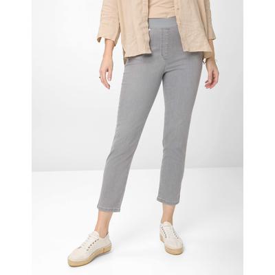 5-Pocket-Hose RAPHAELA BY BRAX "Style PAMINA 6/8", Damen, Gr. 42K (21), Kurzgrößen, grau (hellgrau), 50% Baumwolle, 40% Lyocell, 7% Elastomultiester, 3% Elasthan, Hosen Image