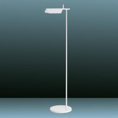 FLOS Design Stehlampe Tab, weiß / opal, für Wohn- / Esszimmer, Aluminium, Design, Stehlampe