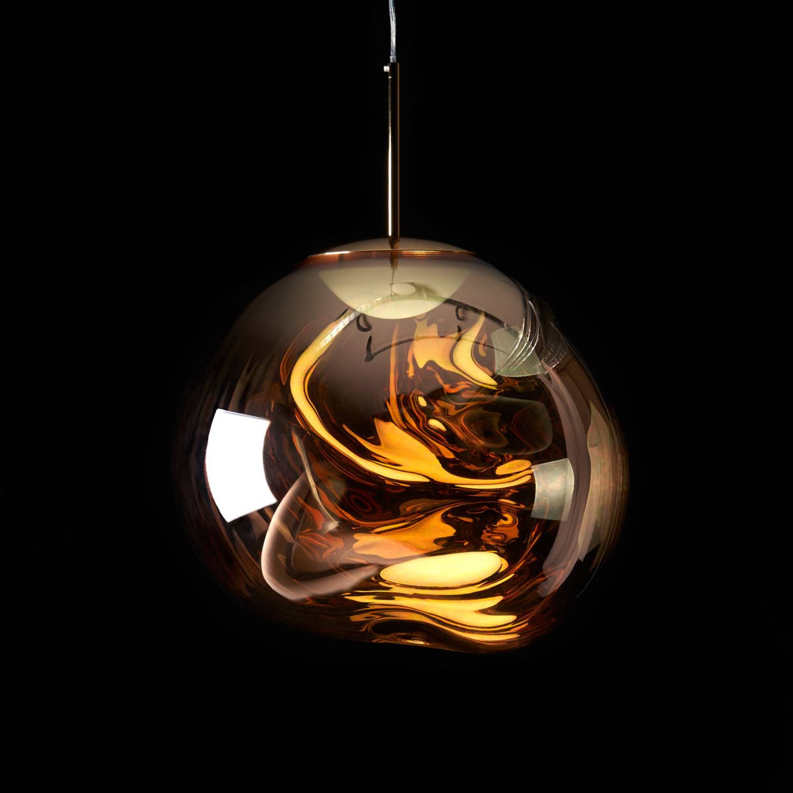 Tom Dixon Design Hängelampe Melt Mini, dimmbar, messing / gold, für Wohn- / Esszimmer, Kunststoff, Design, Pendelleuchte