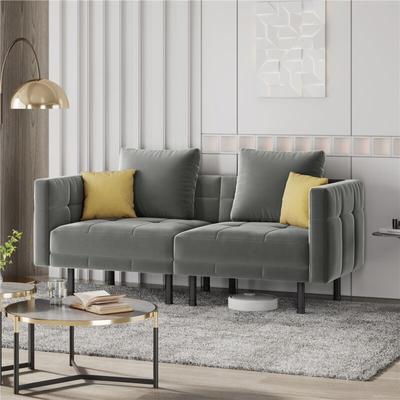 Schlafsofa 2-Sitzer-Sofa mit Sitz- & Liege- & Schlafmodus Klappsofa mit 4 Kissen Multifunktionale Image