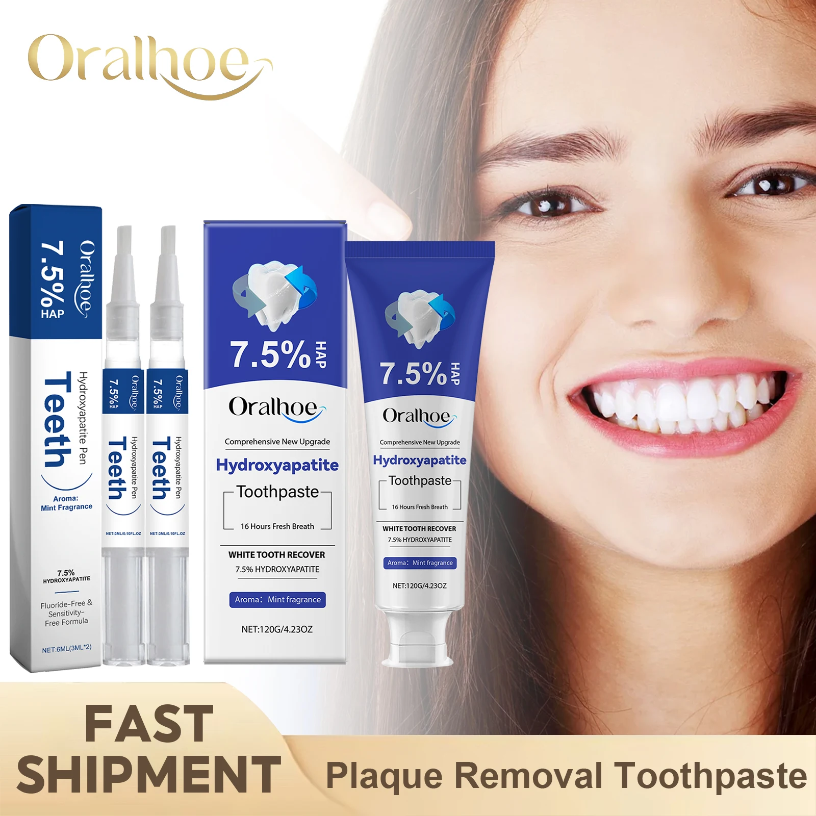 Hydroxyapatite Zähne Pflege Produkt Bleaching Zahnpasta Zahnfleisch Reparatur Stift Zahnstein Fleck Plaque Entfernen Frischen Atem Dental Aufhellen Image