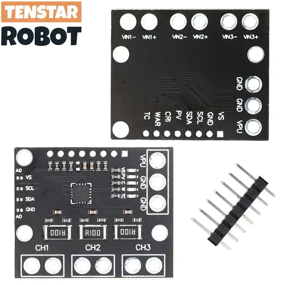 TENSTAR INA3221 I2C SMBUS Dreikanal-Shunt-Strom, Stromversorgung, Spannungsüberwachung, Sensorplatinenmodul Image