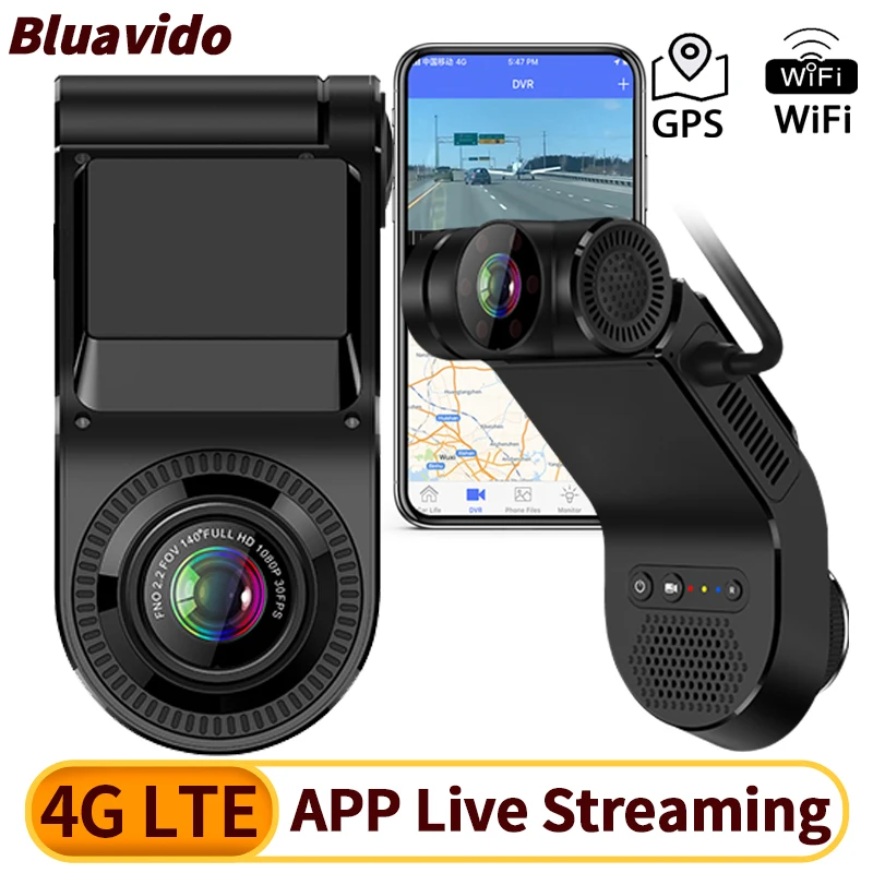 4G GPS Car DVR Dual Dash Cam 720P Front Rear Camera Night Vision With Phone APP Remote Monitoring WiFi Hotspot Parking Monitor