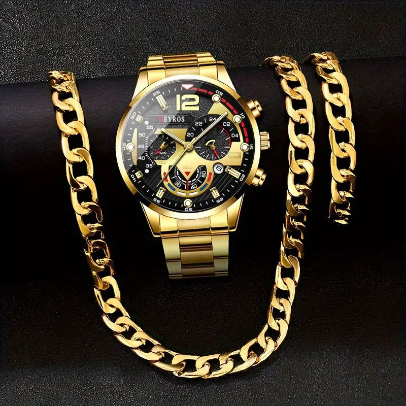 Mode Männliche Edelstahl Uhren Männer Business Quarzuhr Mann Casual Armbanduhr Image