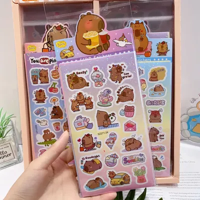 3 stücke Kawaii Cartoon Capybara Aufkleber Aufkleber Dekoration DIY Telefon Notebook Laptop Nette