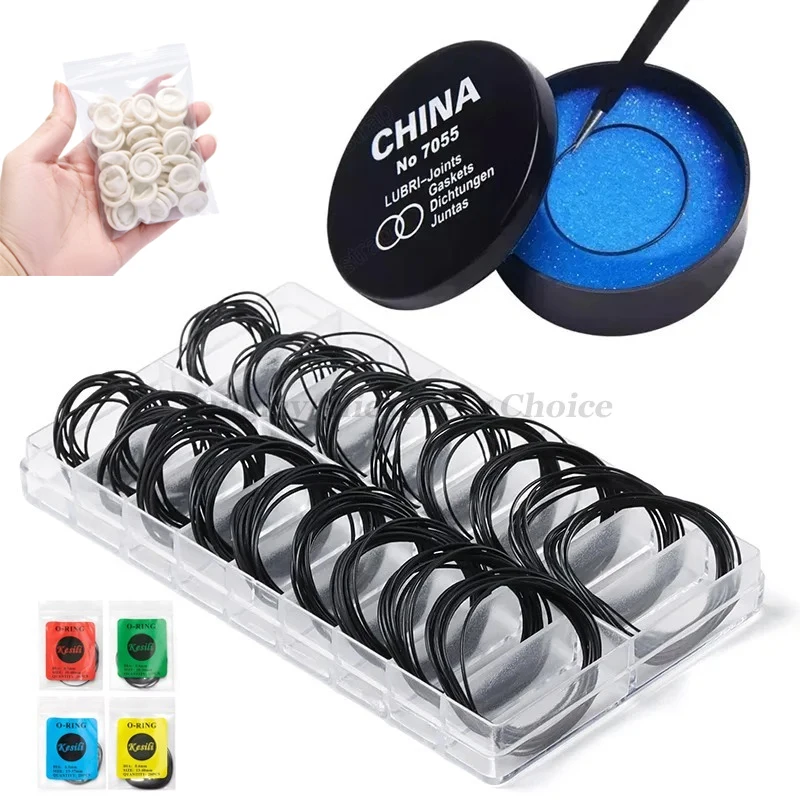 Uhrenreparaturwerkzeuge Uhrengehäuse Gummi Wasserdichter O-Ring Ölbeständige Dichtung der unteren Abdeckung der Uhr 0,5/0,6 mm O-Ring-Dichtung Dichtung 1 Box Image