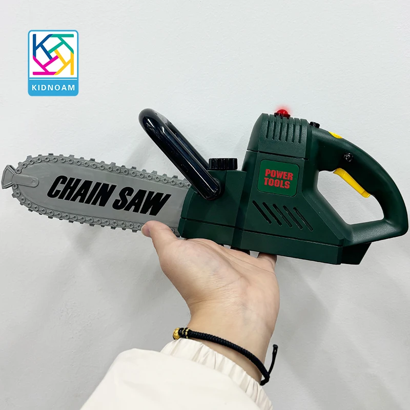 Kinder Kettensäge Spielzeug Spielhaus Streich Simulation Kettensäge Werkzeuge Junge Reparatur rotierende Kette Simulation Sound Set Geburtstagsgeschenk Image